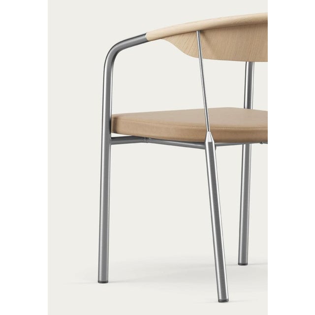 Wood Chairman Chair in Oak with Upholstery in Lime by Henrik Tengler for One Collection For Sale - Image 7 of 14