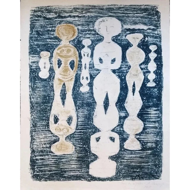 Dans les rizières . Original Lithograph by Massimo Campigli - 1958 1958 For Sale - Image 4 of 4