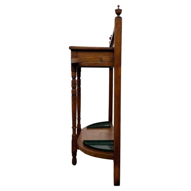 Antique Early 20th Century English Edwardian Golden Oak Hall Stand For Sale - Image 9 of 11