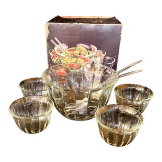 1980s The Toscany Collection Sierra Seven Piece Salad Set 7 pcs with original box For Sale