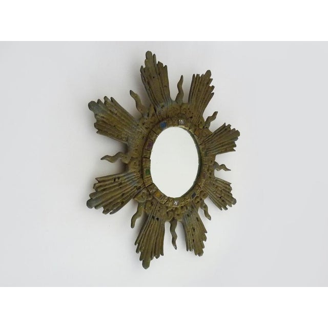 Brutalist Line Sun Mirror from Vautrin Irena Jaworska, 1960s For Sale - Image 3 of 10