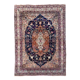 Antique Kirman Lavar Rug in Wool, 1890s For Sale