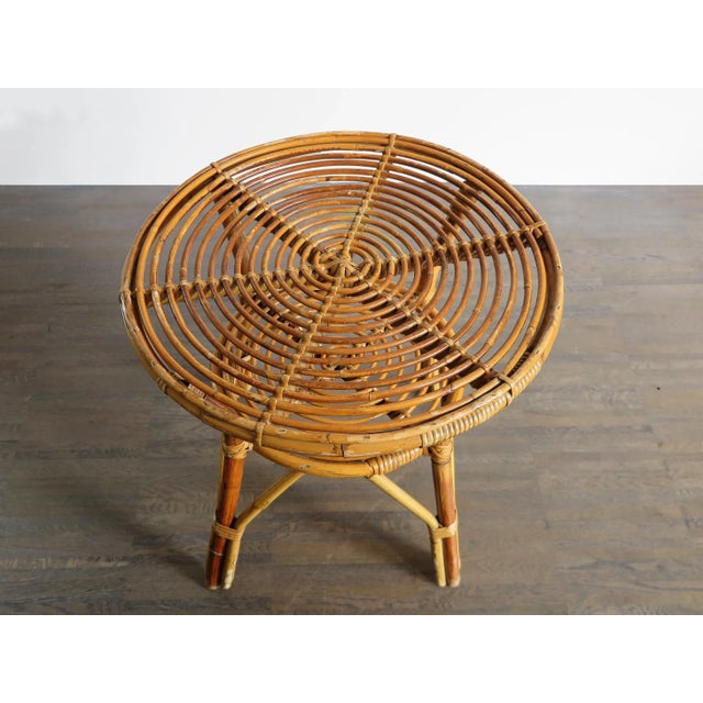 Mid-Century Modern Bamboo and Rattan Table, 1960s For Sale - Image 3 of 7