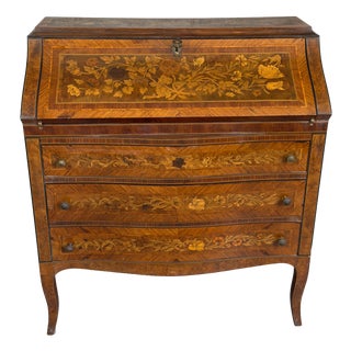 Antique Italian Inlaid Wooden Chest of Drawers For Sale