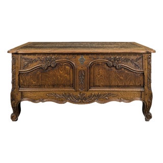 Louis XV Chest in Carved Oak For Sale