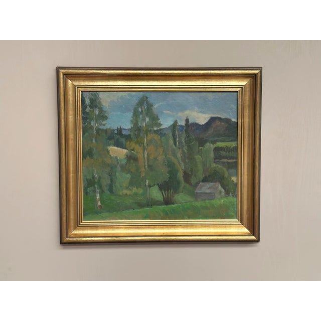 Olof Larsson, Lush Landscape, 1960s, Oil on Panel, Framed, Framed For Sale - Image 4 of 18