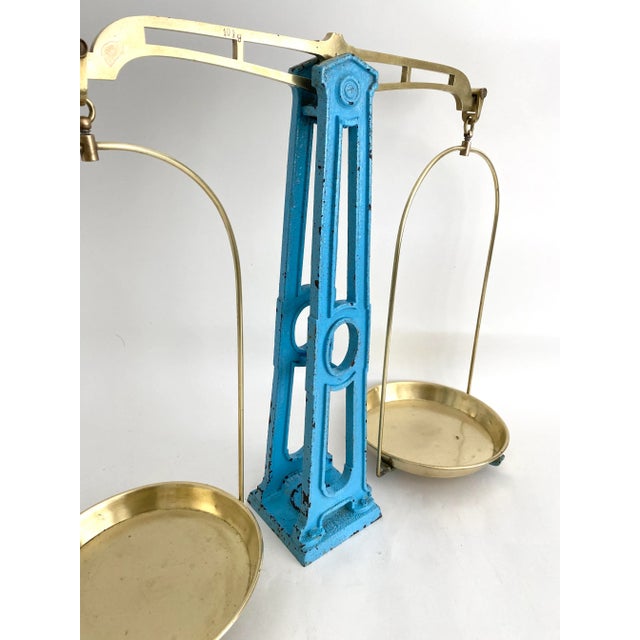 Metal Vintage French Eiffel Tower Balance Scale For Sale - Image 7 of 11