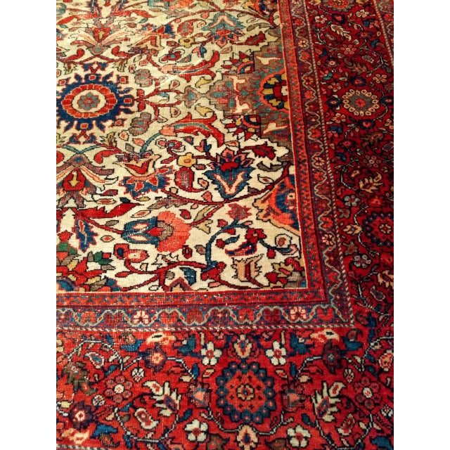 Antique Persian Ziegler Mahal Sultanabad Rug, Hand-Knotted Wool, Geometric Pattern, 11x14, Ivory & Red For Sale - Image 15 of 17
