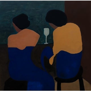 Women Talk Minimalist Acrylic Painting For Sale