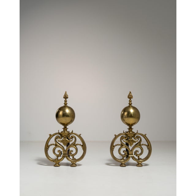Early 19th Century France Baroque Brass Fireplace Tool For Sale - Image 13 of 15
