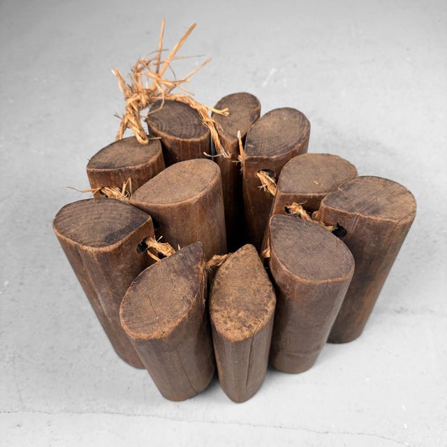 Antique Japanese Loom Wooden Decoration, 1900s, Set of 11 For Sale - Image 3 of 9