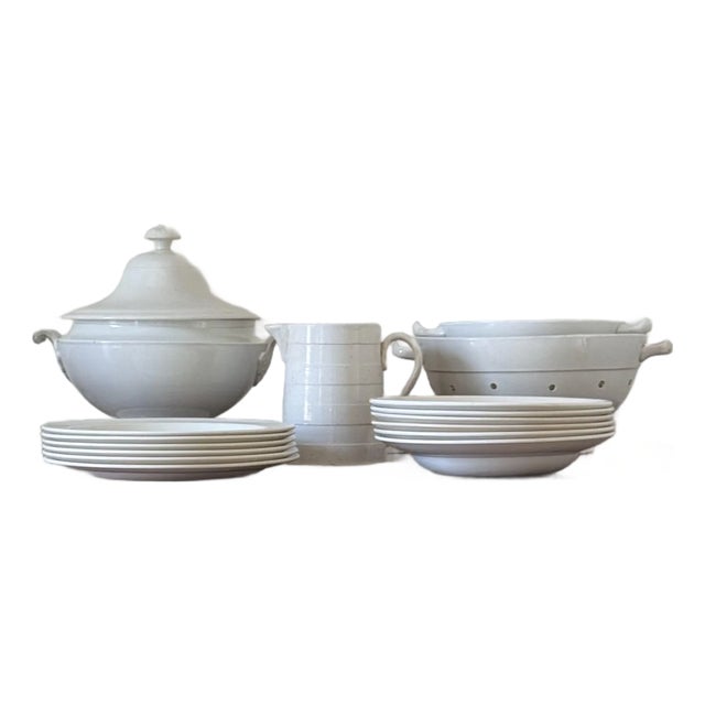 Antique Belgian Creamware Set - 15 Piece For Sale
