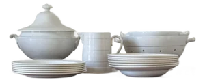 Antique Belgian Creamware Set - 15 Piece