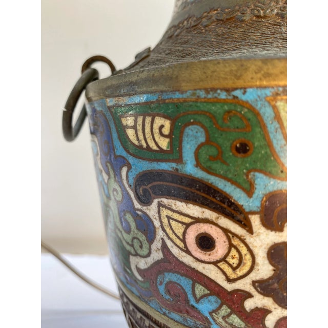 1960s Asian Style Metal Lamp For Sale - Image 4 of 10