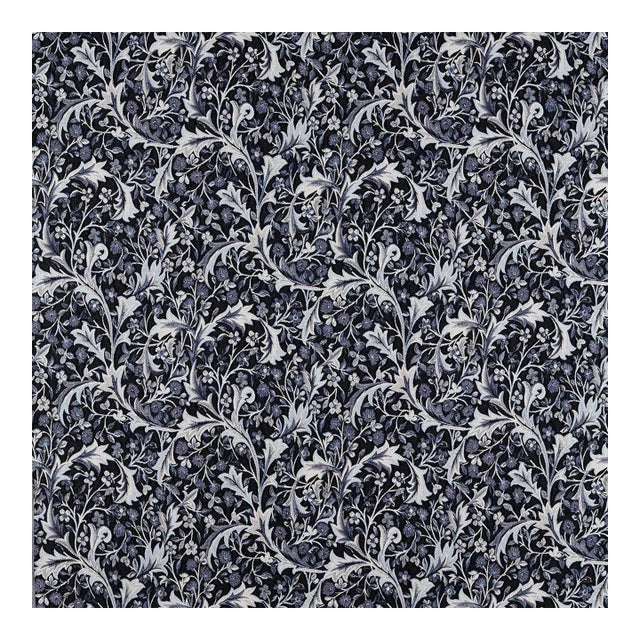 Morris & Co. Clover & Vine Weave Fabric in Indigo For Sale