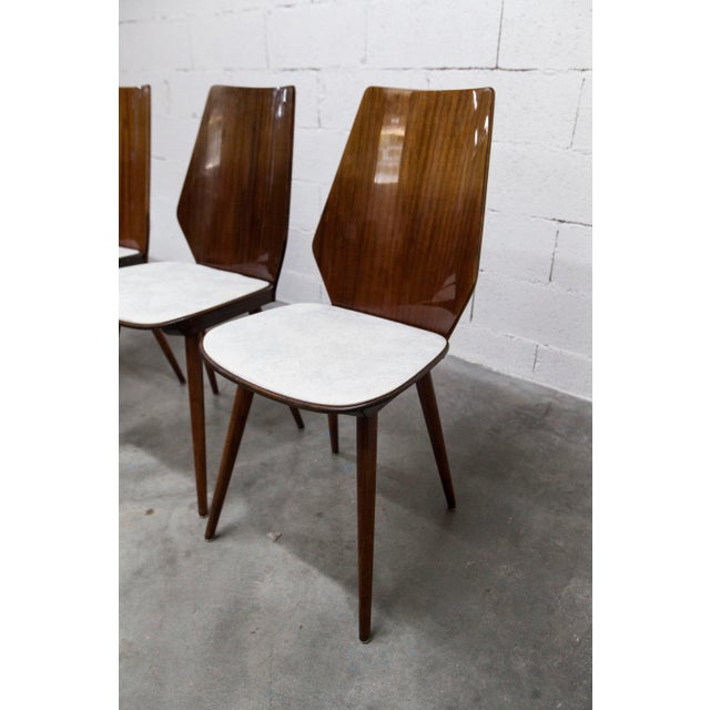 Set of 6 Baumann chairs model 840 G2S varnished mahogany finish, 1963. Chairs in superb condition, seats cleaned and...