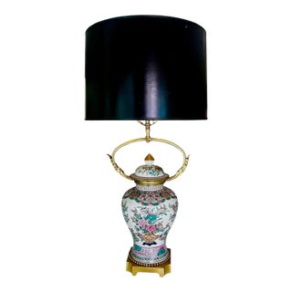 Single Late 19th Century Chinese Famille Rose Porcelain Vase Mounted Table For Sale