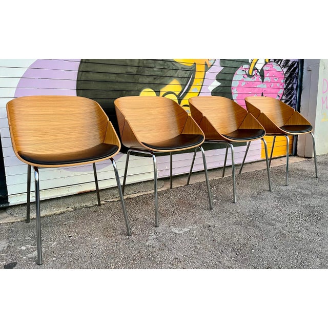 Set of Four Early 21st Century Babà Lounge/ Dining Chairs by Plank Furniture Italy. For Sale - Image 4 of 12