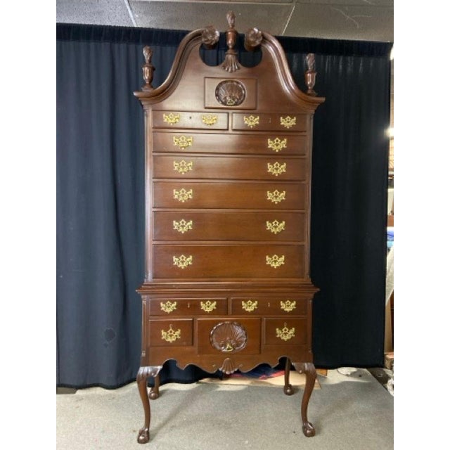 Kittinger Old Dominion Model 1780 Mahogany Chippendale Highboy For Sale - Image 6 of 7