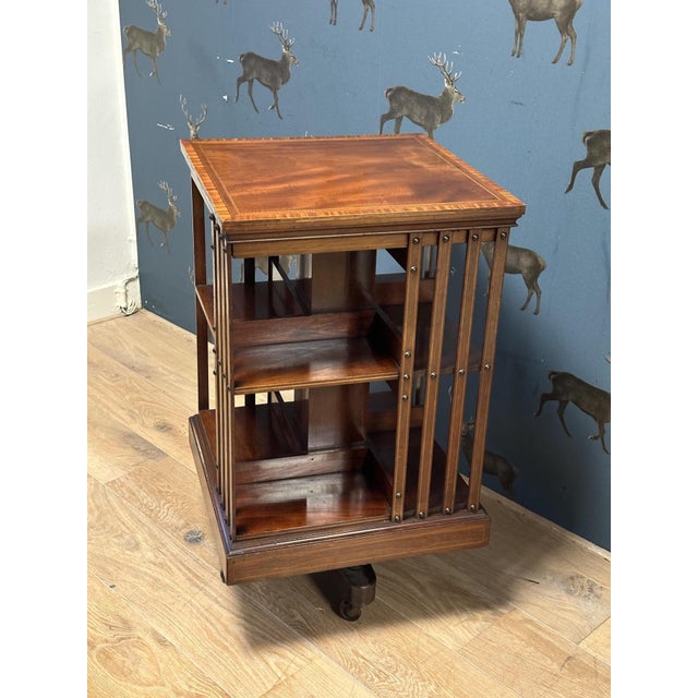 Wood Antique Revolving Bookcase, 1890s For Sale - Image 7 of 12