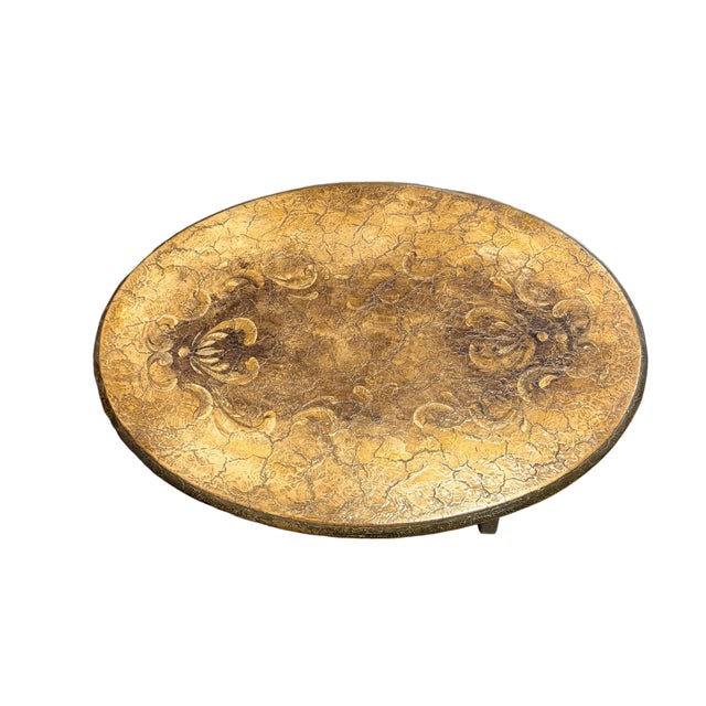 1990s Victorian Style Hand Painted Oval End Table For Sale In Houston - Image 6 of 6