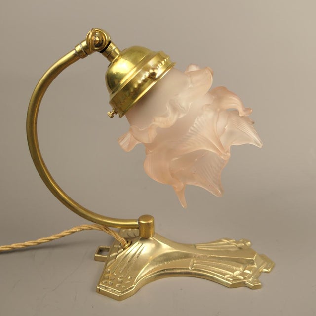 Table Lamp with Glass Shade, 1920s For Sale - Image 10 of 10