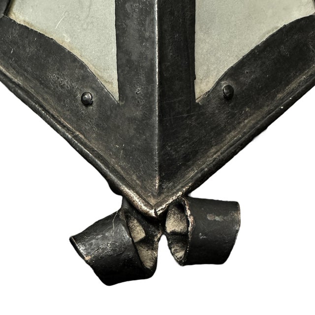 Late 19th/Early 20th Century American Arts and Crafts Wrought Iron Lamp For Sale - Image 9 of 12