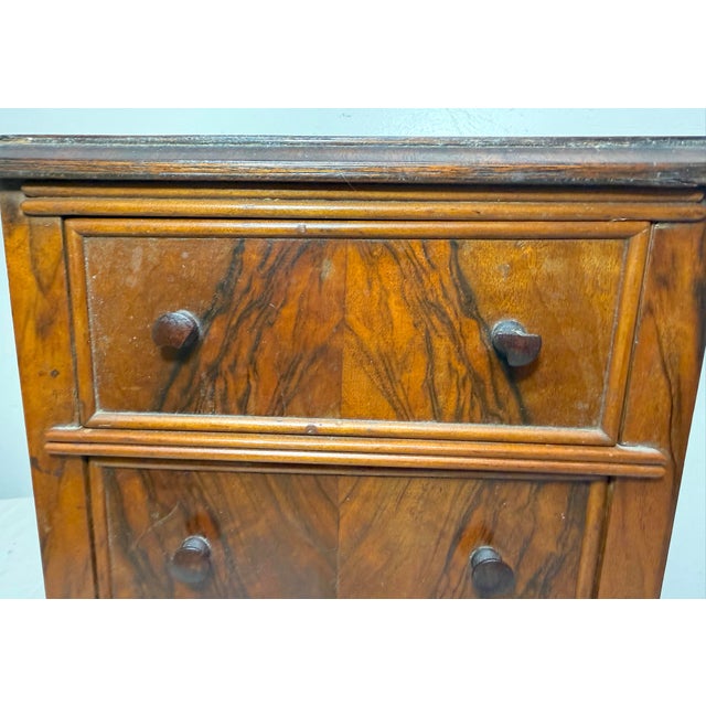 Antique Early 1900s Handmade Wood Veneer Salesman Sample Miniature Dresser Chest For Sale - Image 14 of 15