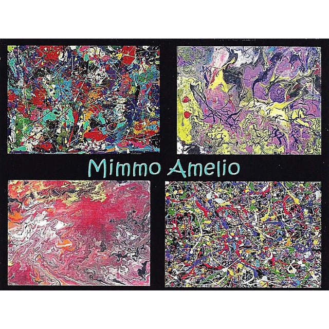 Textile Original Abstract Expressionist Acrylic Painting on Canvas by Mimmo Amelio For Sale - Image 7 of 7