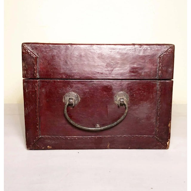 Antique Chinese Leather Box, Circa mid of 19th Century For Sale In Dallas - Image 6 of 11