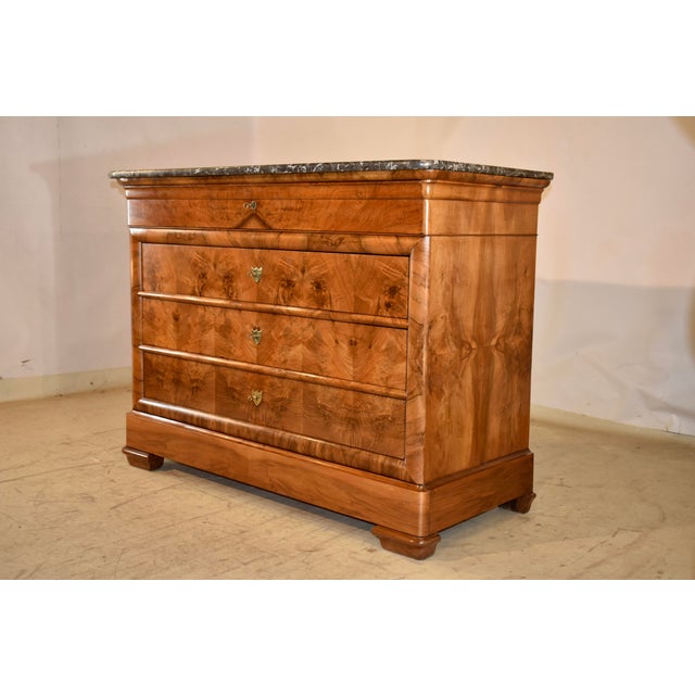 19th Century Louis Philippe Burl Walnut Commode For Sale - Image 15 of 15