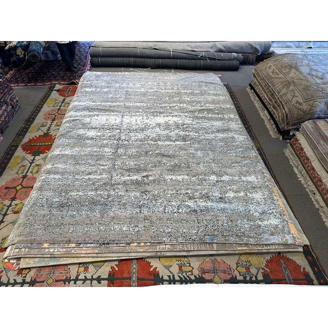 A Modern Abstract Rug in Handspun Wool For Sale - Image 4 of 6