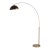 1960s Mid Century Luna Bella Brass Floor Lamp - 92" Modern Arc Lamp, Matte Black/Gold Shade, Dimmable, Living Room For Sale