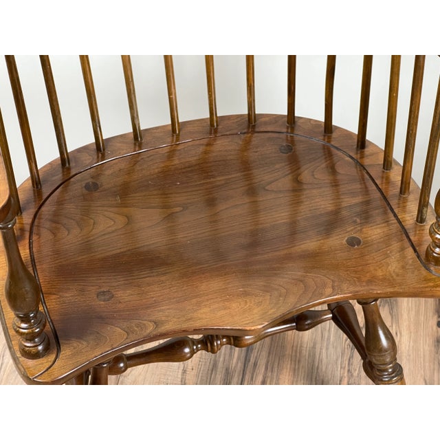 Pair Vintage Stickley Cherry High Back Windsor Chairs For Sale - Image 16 of 18