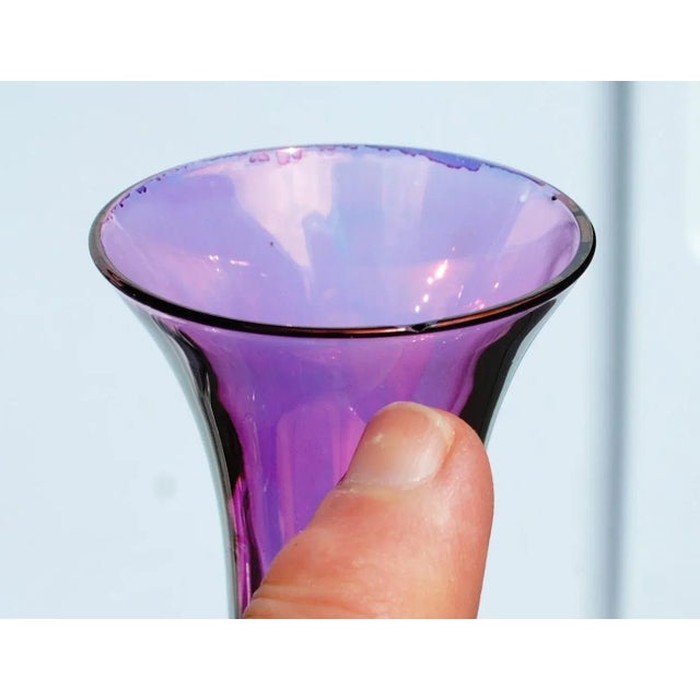 Vintage hand blown colored cordial or shot glasses will brighten up your bar. These tulip shaped glasses are hand blown,...