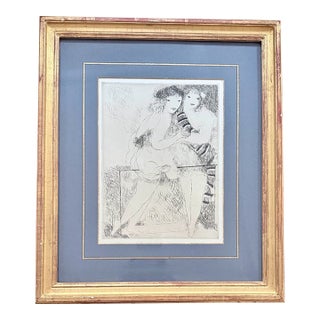Marie Laurencin “Jeunes Filles Au Balcon,” 1928 Original French Etching, Framed For Sale