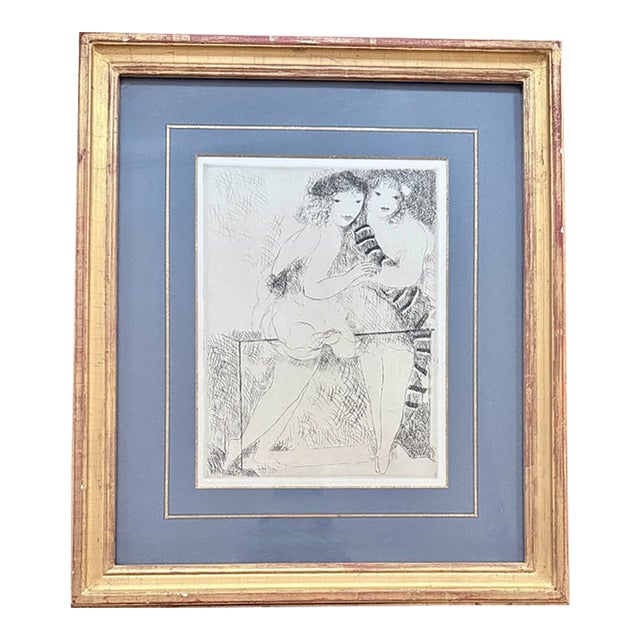 Marie Laurencin “Jeunes Filles Au Balcon,” 1928 Original French Etching, Framed For Sale