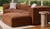 Wood Terra Cotta Upholstered Sofa For Sale - Image 7 of 8