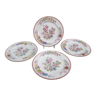 Royal Doulton Ito Smooth E2929 Exotic Song Bird 10 1/4" Dinner Plate Set of 4 For Sale