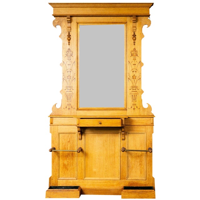 Vintage Mirror Hallway Cupboard For Sale