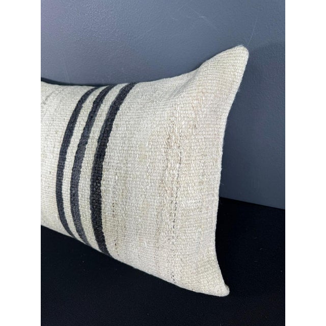 Turkish Hemp Pillow Cushion Natural Beige Black Pillow Cushion Cover 16" x 24" #30012 Enhance your home decor with our...