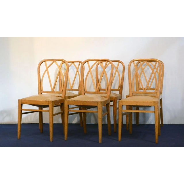 Mid-Century Modern Light Ash Chairs, 1950s, Set of 6 For Sale - Image 3 of 11