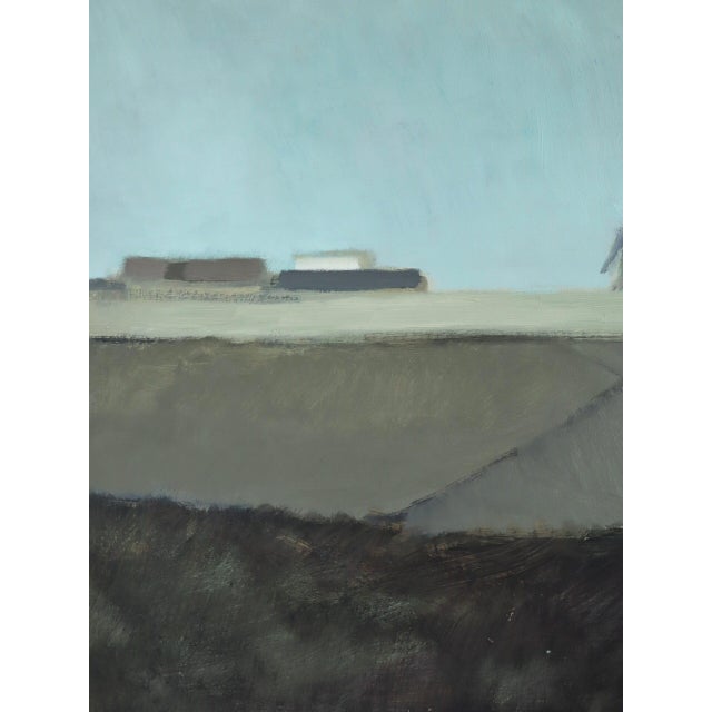 1959 Mid-Century Modern 'Quiet Fields' Vintage Swedish Landscape Oil Painting, Framed For Sale - Image 9 of 11