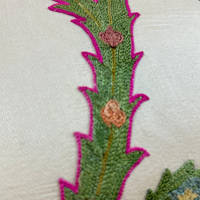 Brightly Colored Hand Made Suzani Pillow For Sale - Image 4 of 10