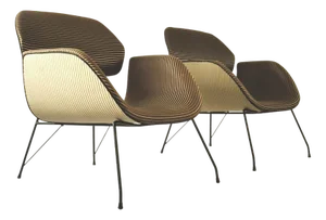 Set of Modernist Lounge Chairs on Metal Legs in the style of Carlo Hauner & Martin Eisler, 1950s