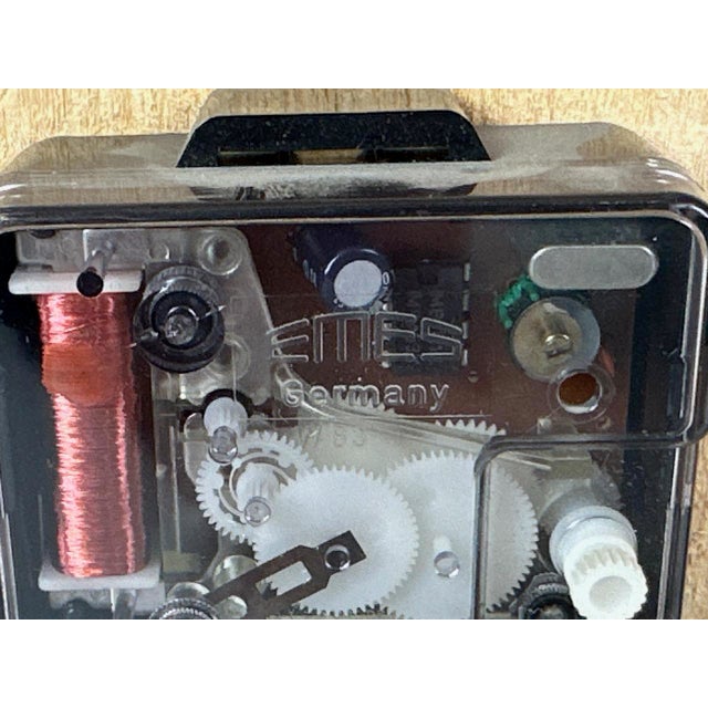 Mid-Century Modern Teak and Brass Table Clock from Emes, 1960s For Sale - Image 14 of 17