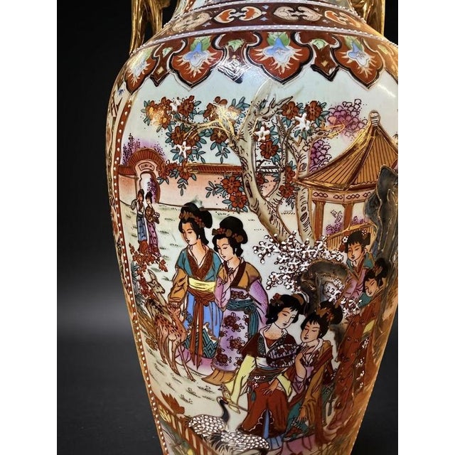 Large Vintage Chinese Decorative Vase For Sale - Image 3 of 5