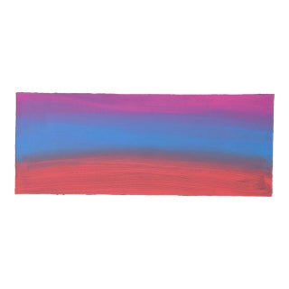 "Ease" Contemporary Abstract Painting on Floral Vintage Textile For Sale