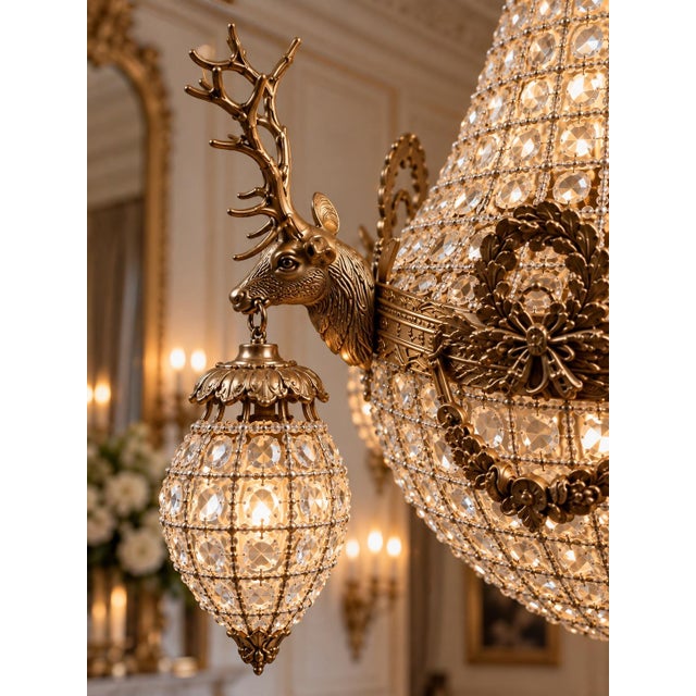 Late 20th Century French Artisan Louis XVI Gold Bronze Chandelier For Sale - Image 15 of 18