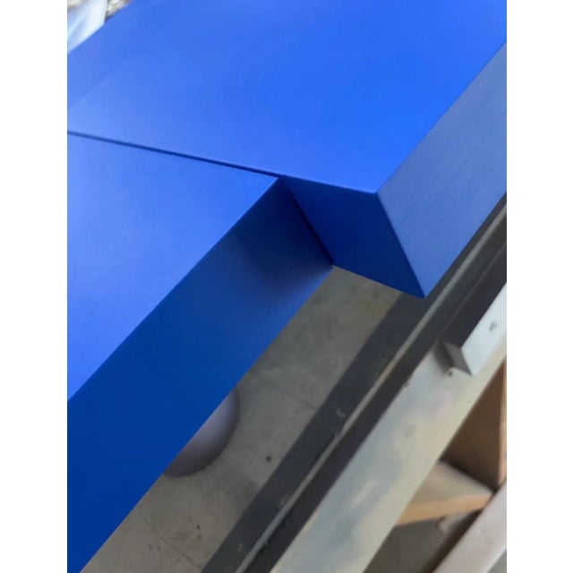 Abstract Acrylic on Wood Assemblage Titled: "Abc Cobalt2” 36 X 48 For Sale - Image 3 of 4